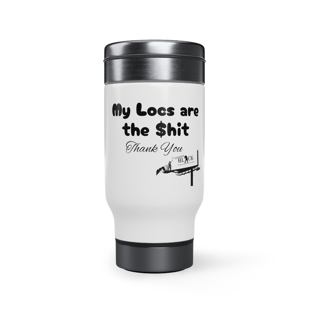 My Locs Stainless Steel Travel Mug with Handle, 14oz