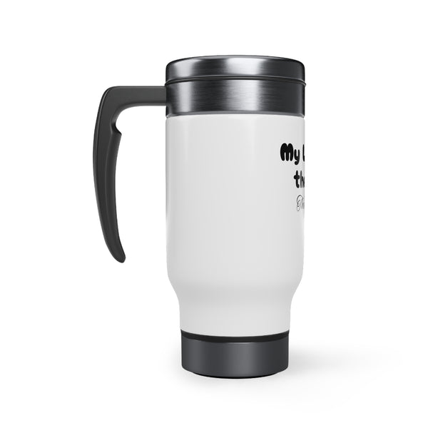 My Locs Stainless Steel Travel Mug with Handle, 14oz