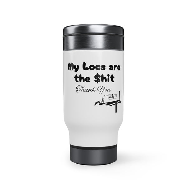 My Locs Stainless Steel Travel Mug with Handle, 14oz