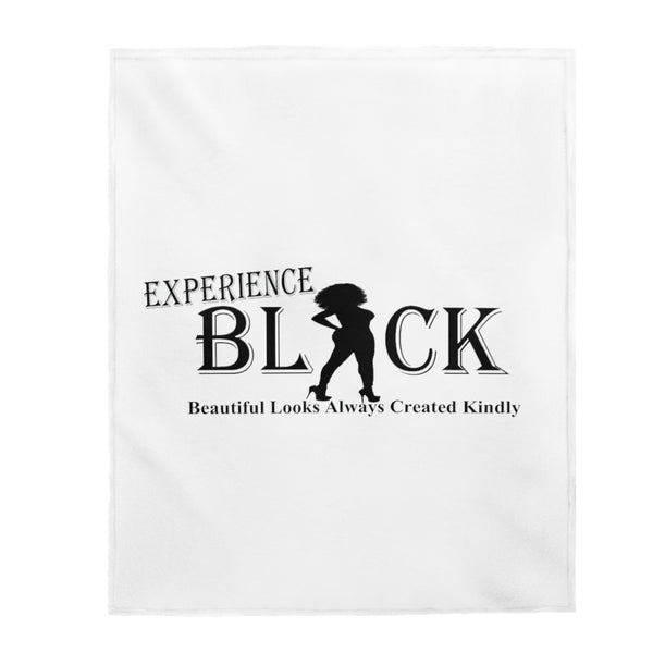 Experience BLACK Velveteen Plush Blanket
