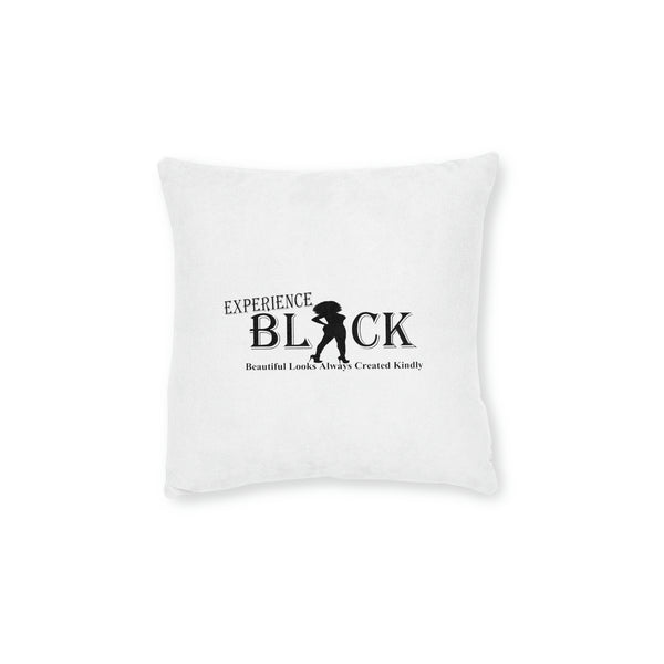 Experience BLACK Square Pillow - Pink Back